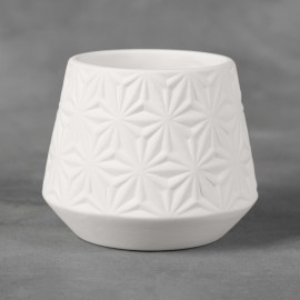 Ceramic Bisque Geometric Container - Case of 6 Ceramic Bisque Geometric Container - Case of 6